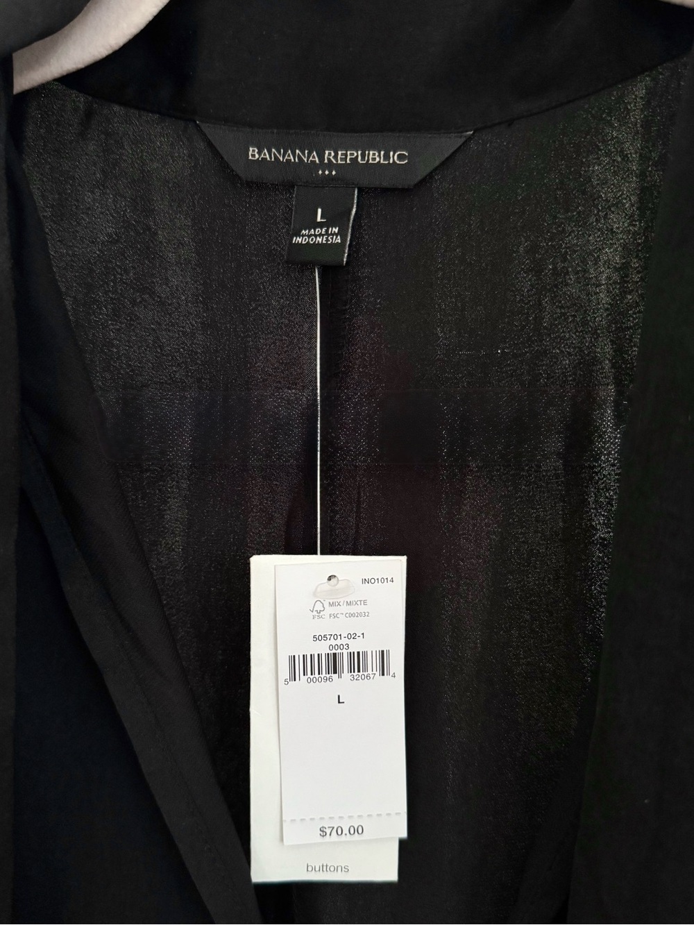 BNWT Banana Republic Black Scarf Tie Neck Blouse Large Sold Out Office Chic - Picture 10 of 11